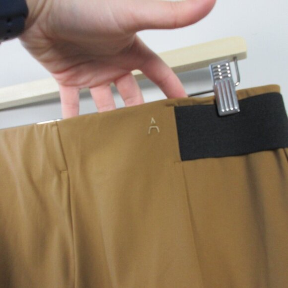 Aday Turn It Up Pants Women L Brown High Rise Trouser Ankle Pleated Casual 310 - Picture 7 of 12